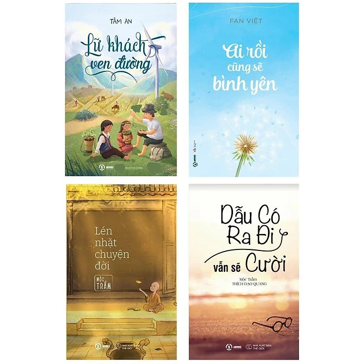 Bộ sách Chữa lành hay nhất: Lén Nhặt Chuyện Đời + Dẫu Có Ra Đi Vẫn Sẽ Cười + Ai Rồi Cũng Sẽ Bình Yên + Lữ Khách Ven Đường
