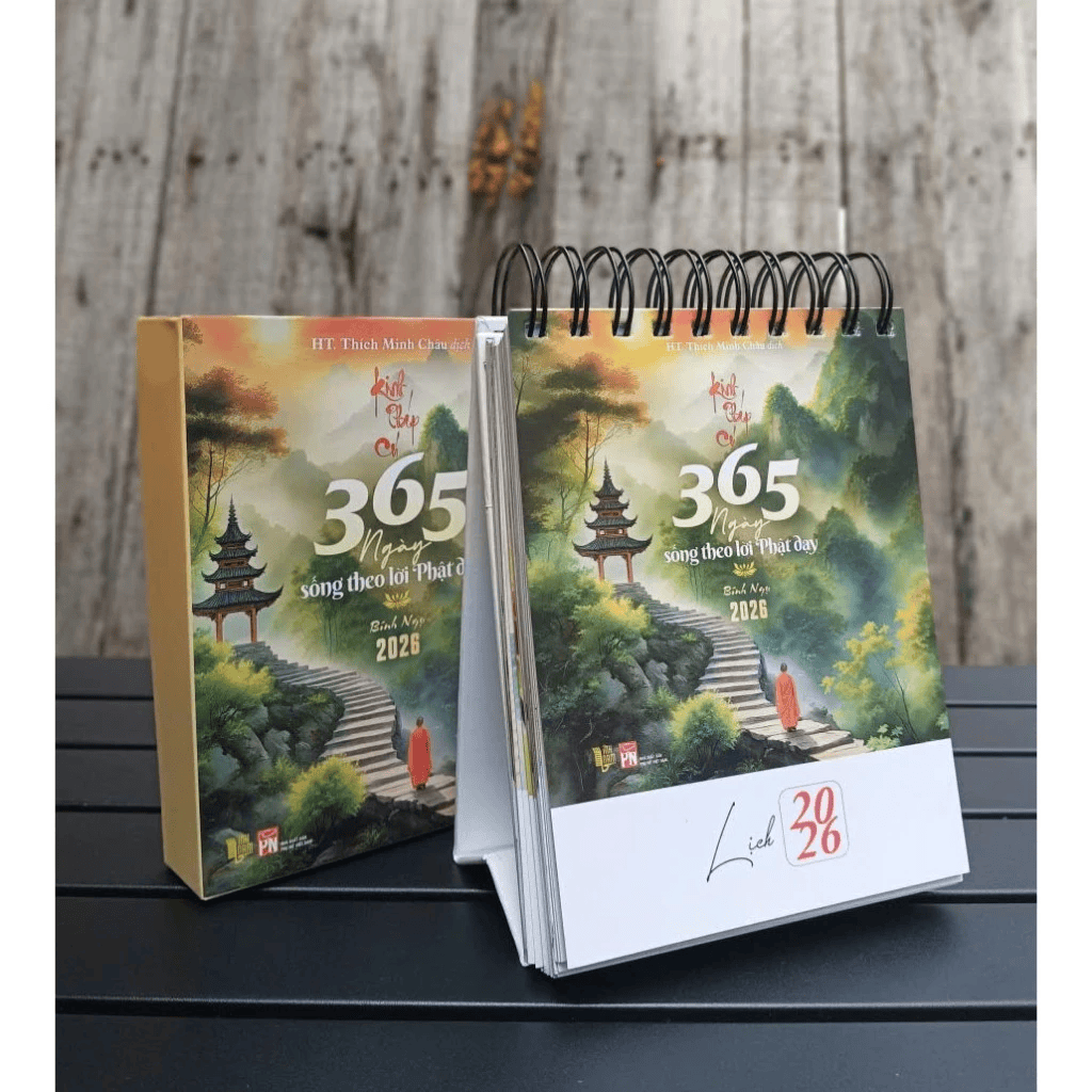 [FlashSale 30% + Tặng Lá Bồ Đề] Lịch Kinh Pháp Cú 2026 - In Màu Cao Cấp - HT. Thích Minh Châu