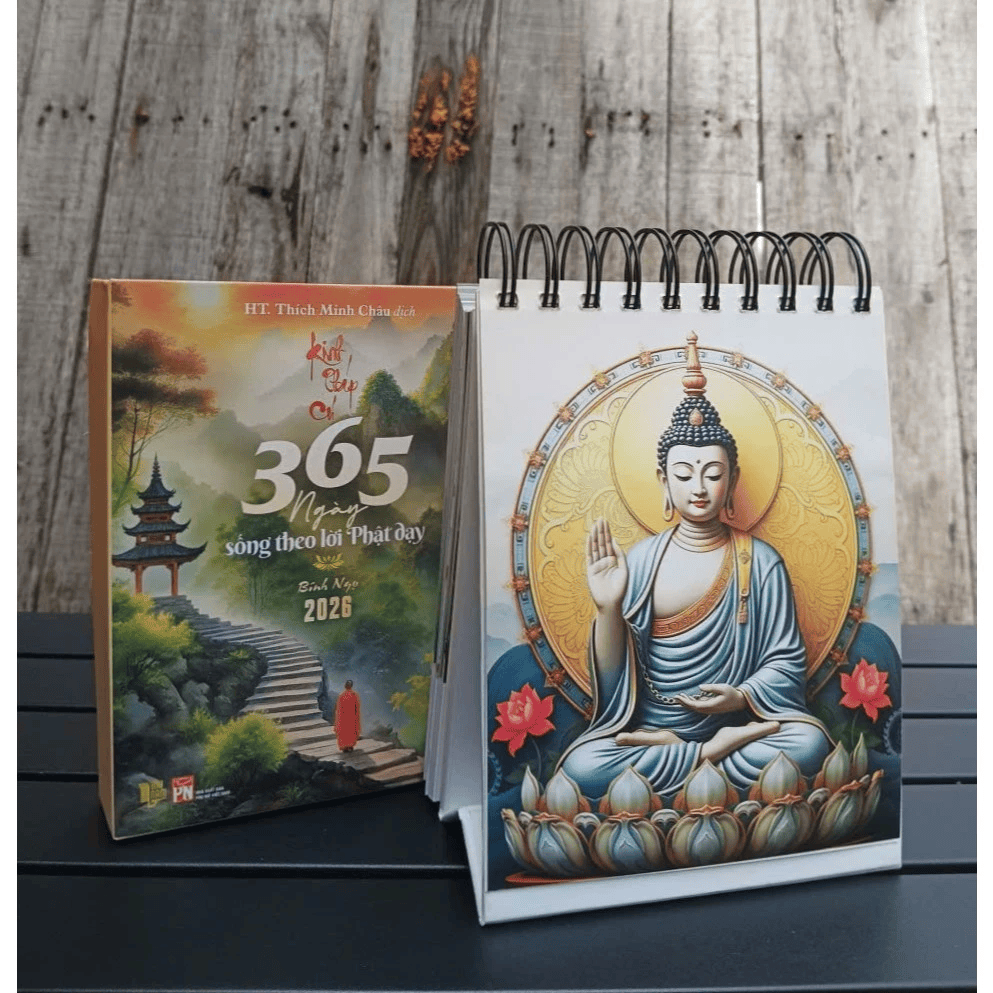 [FlashSale 30% + Tặng Lá Bồ Đề] Lịch Kinh Pháp Cú 2026 - In Màu Cao Cấp - HT. Thích Minh Châu