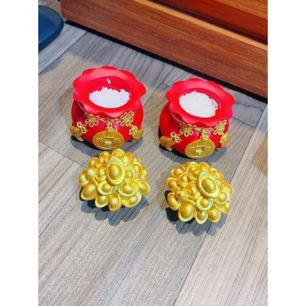 Combo 3 hũ đựng muối gạo tài lộc phong thủy