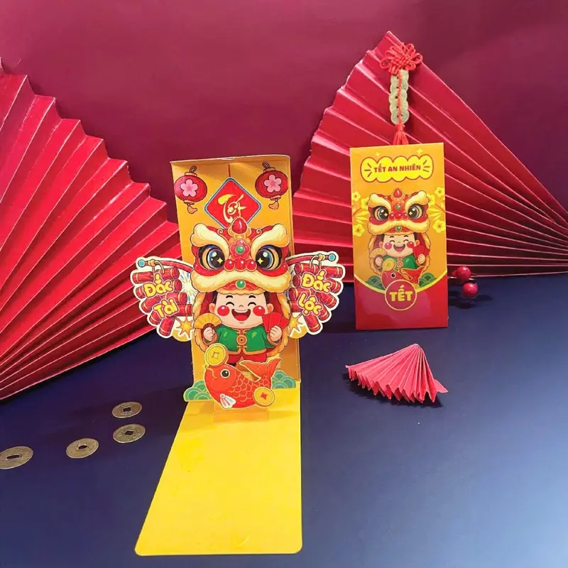 Bao Lì Xì Popup 3D Cao Cấp Tết Bính Ngọ 2026, Lì Xì Mẫu Thiết Kế Đẹp Sang Trọng