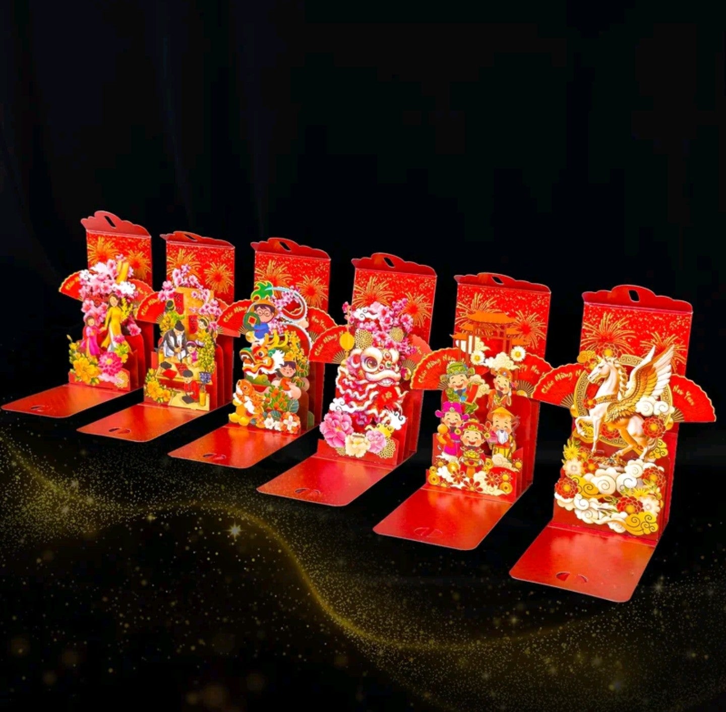 [Mới Nhất 2026] Set 6 cái Ngọ Bao Lì Xì 3D Popup – TAYTA – Độc Đáo – Tết Việt Nam