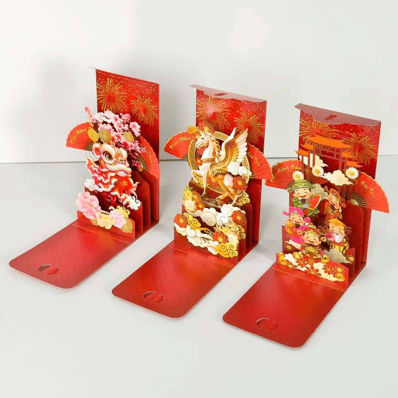 [Mới Nhất 2026] Set 6 cái Ngọ Bao Lì Xì 3D Popup – TAYTA – Độc Đáo – Tết Việt Nam