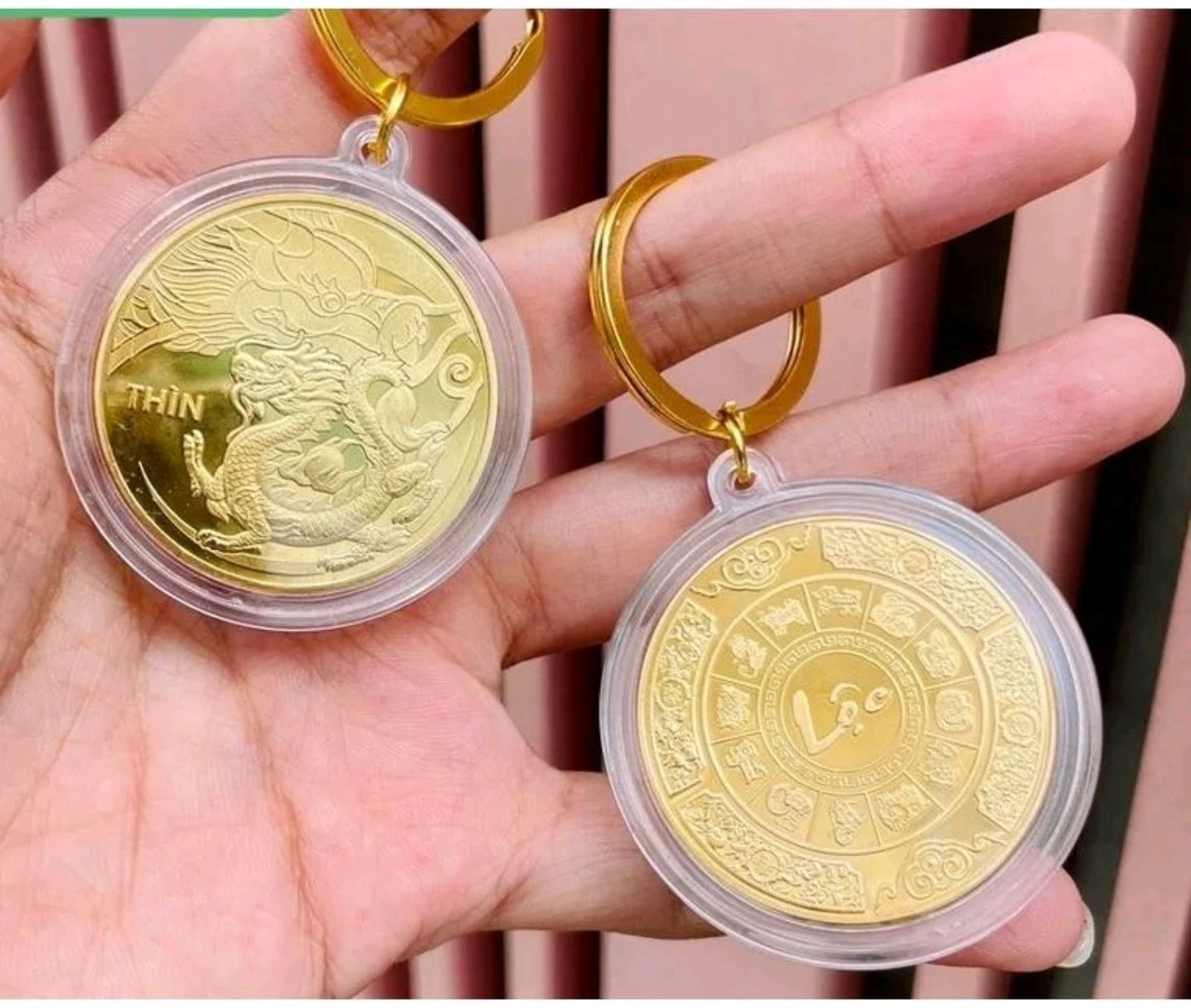 Móc khóa phong thủy xu 12 con giáp độc đáo, ý nghĩa