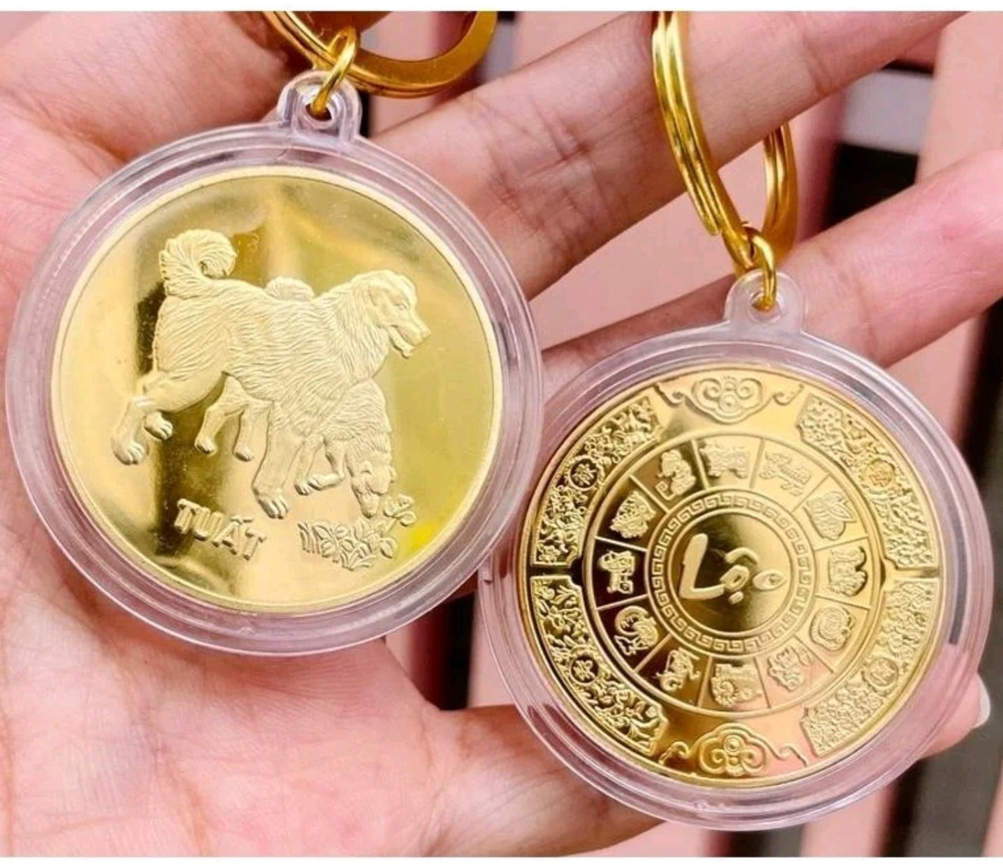 Móc khóa phong thủy xu 12 con giáp độc đáo, ý nghĩa