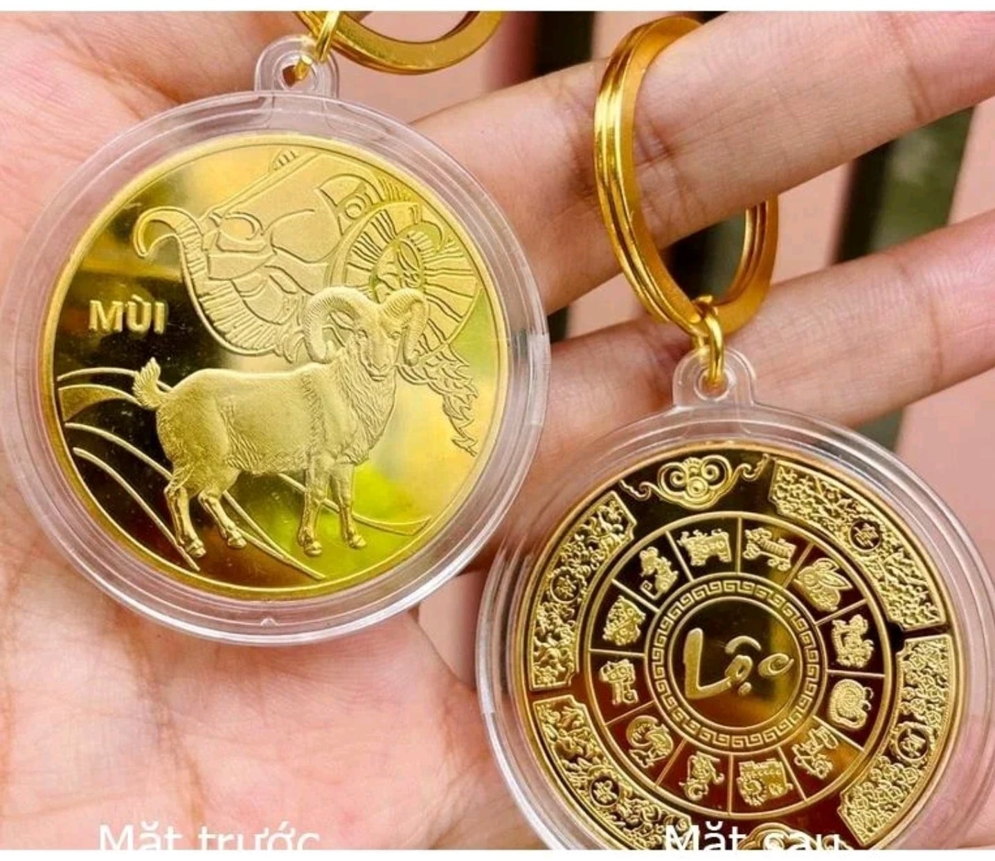 Móc khóa phong thủy xu 12 con giáp độc đáo, ý nghĩa