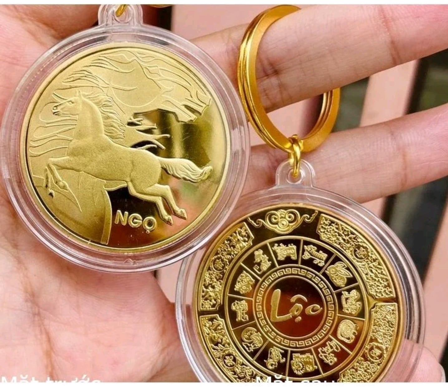 Móc khóa phong thủy xu 12 con giáp độc đáo, ý nghĩa