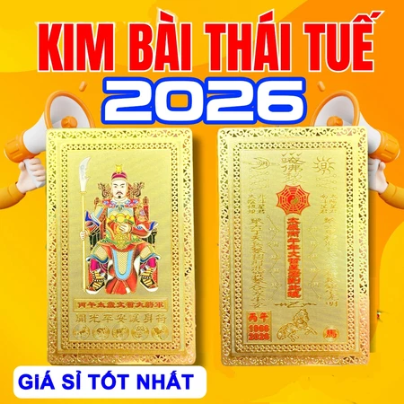 (Đã Khai Quang) Sét 5 Món Thái Tuế 2026: Túi Thái Tuế - Móc Khóa - Kim Bài Thái Tuế - Phù Thái Tuế Bình an May mắn