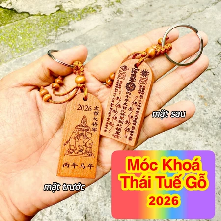 (Đã Khai Quang) Sét 5 Món Thái Tuế 2026: Túi Thái Tuế - Móc Khóa - Kim Bài Thái Tuế - Phù Thái Tuế Bình an May mắn