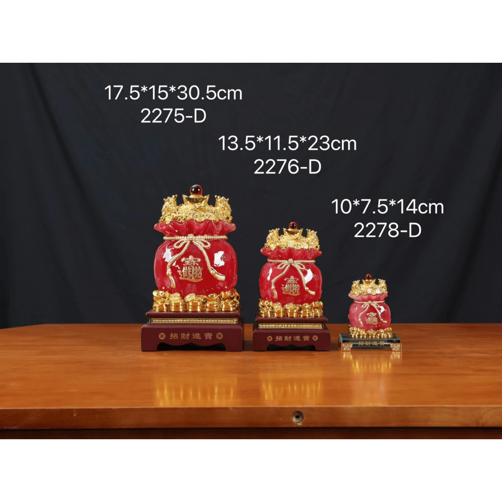 Túi Tiền Vàng Kim Bảo Tài Lộc, Túi Tiền Phong Thủy May Mắn (Đỏ, vàng, xanh, trắng)