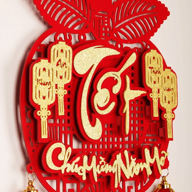 Liễng Treo Tường Trang Trí Tết 2026 Bính Ngọ Mẫu Liễng Quả Táo, Cá Vàng