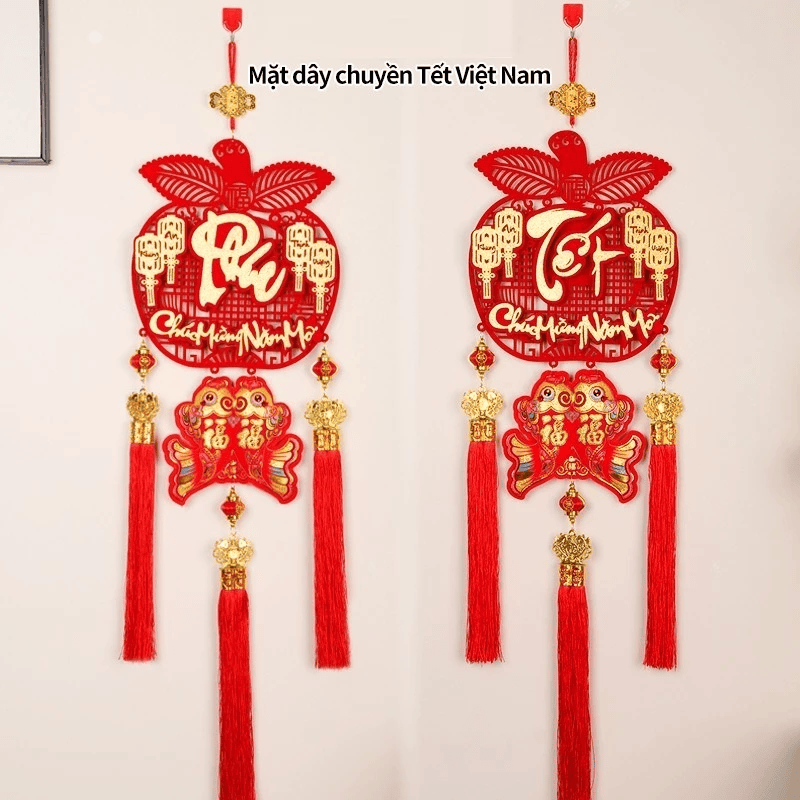 Liễng Treo Tường Trang Trí Tết 2026 Bính Ngọ Mẫu Liễng Quả Táo, Cá Vàng