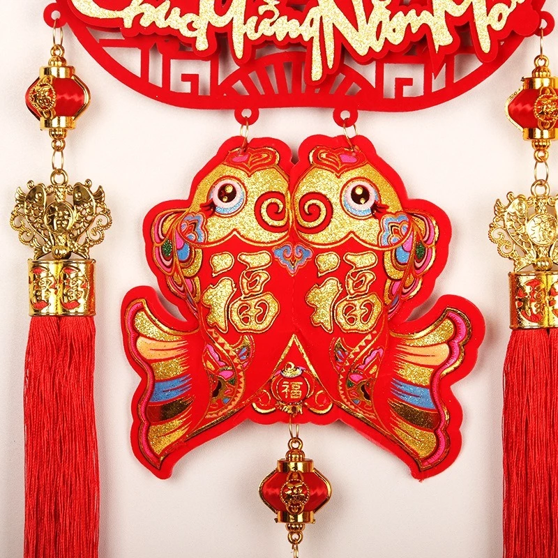 Liễng Treo Tường Trang Trí Tết 2026 Bính Ngọ Mẫu Liễng Quả Táo, Cá Vàng