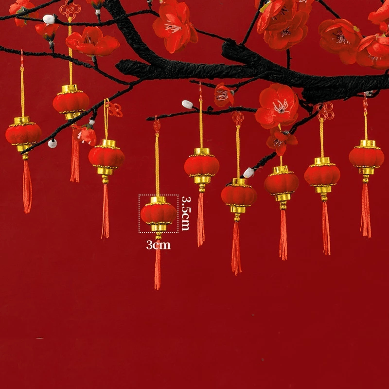 Set 6 dây treo có tua rua trang trí chúc mừng năm mới phụ kiện treo cây đào trang trí tết