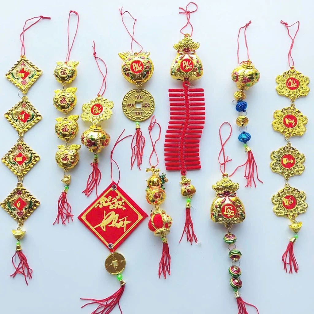 20 Dây Treo Tài Lộc Size To Vilahome, Liễn Khánh Trang Trí Nhà Cửa, Chất Vải Nhung Đỏ Tết 2026