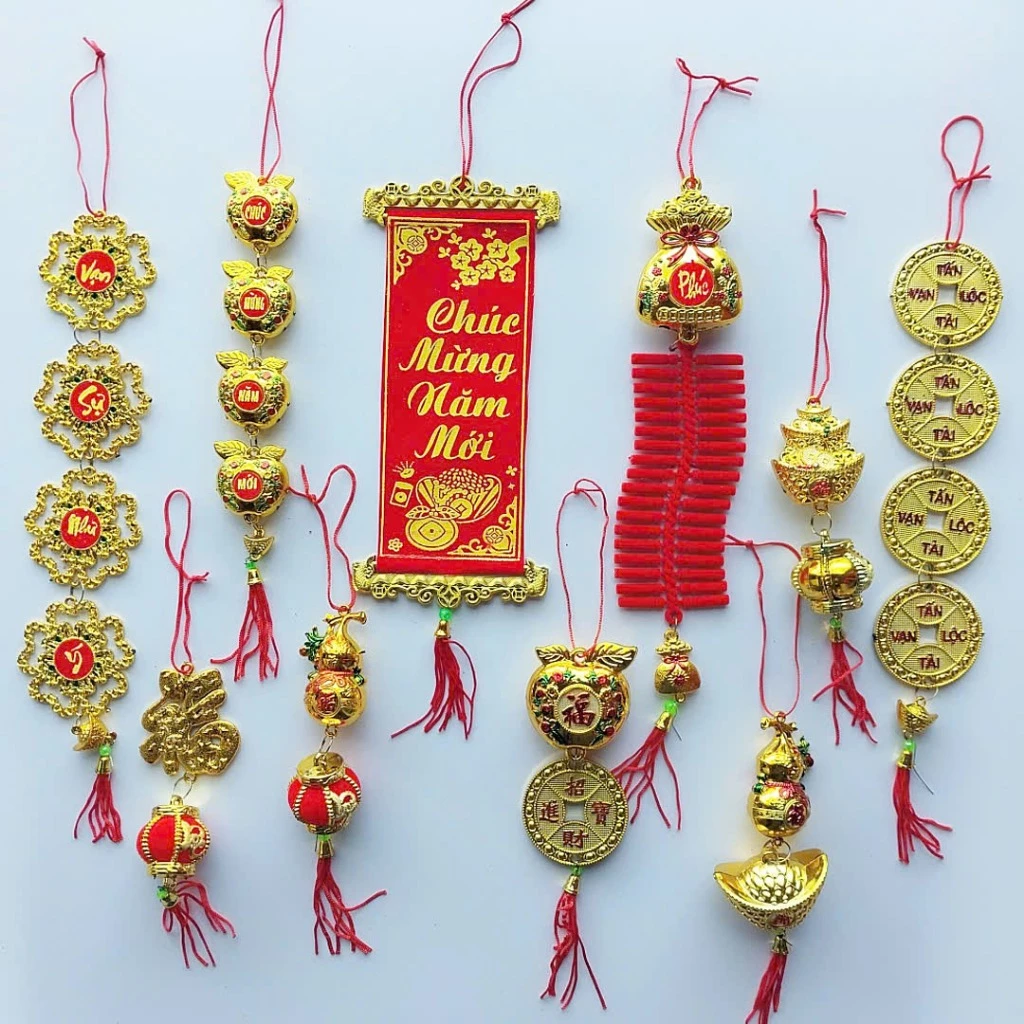 20 Dây Treo Tài Lộc Size To Vilahome, Liễn Khánh Trang Trí Nhà Cửa, Chất Vải Nhung Đỏ Tết 2026