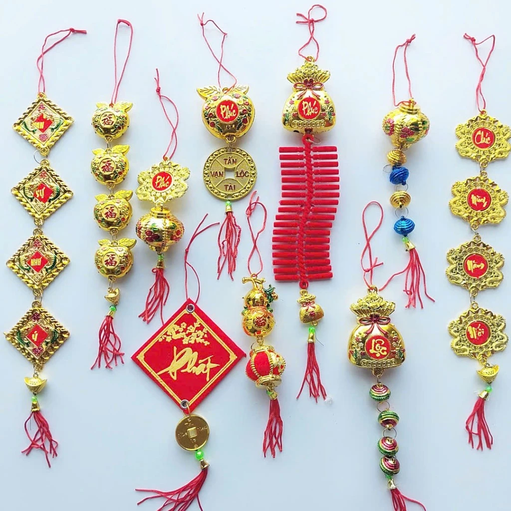 20 Dây Treo Tài Lộc Size To Vilahome, Liễn Khánh Trang Trí Nhà Cửa, Chất Vải Nhung Đỏ Tết 2026