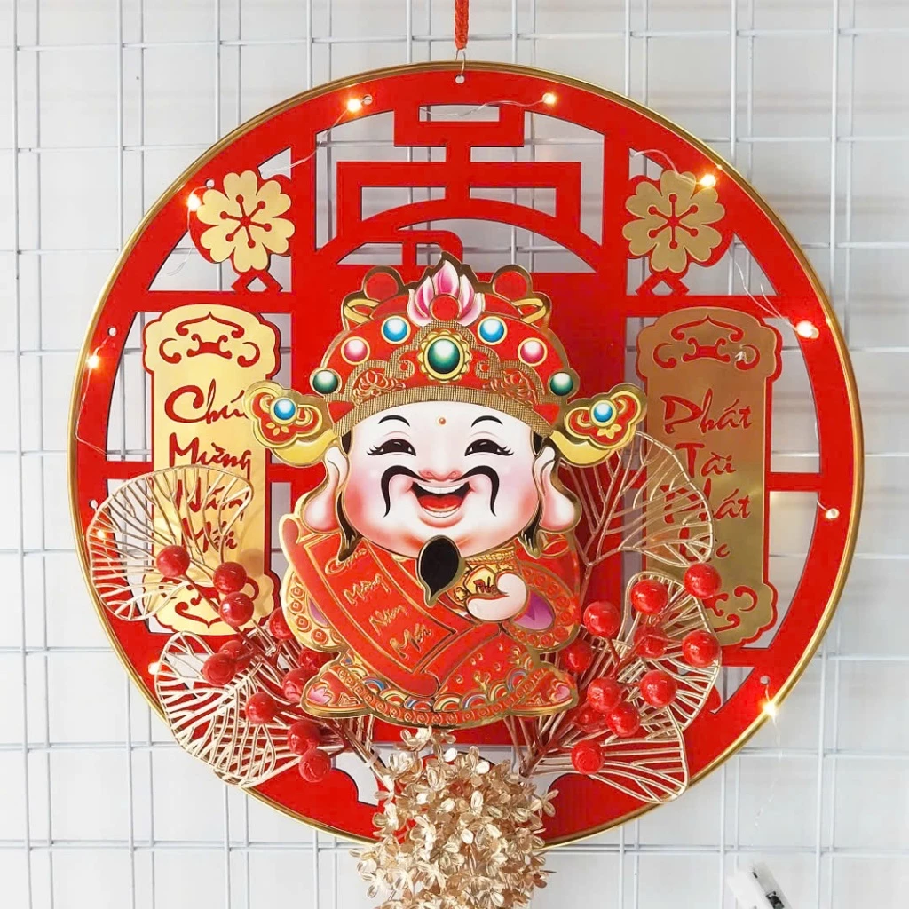 Thần Tài Lắc Hoa Vilahome, Dây Treo Thần Tài Lắc Đèn Nháy, Decor Tết,Trang Trí Đón Xuân 2026