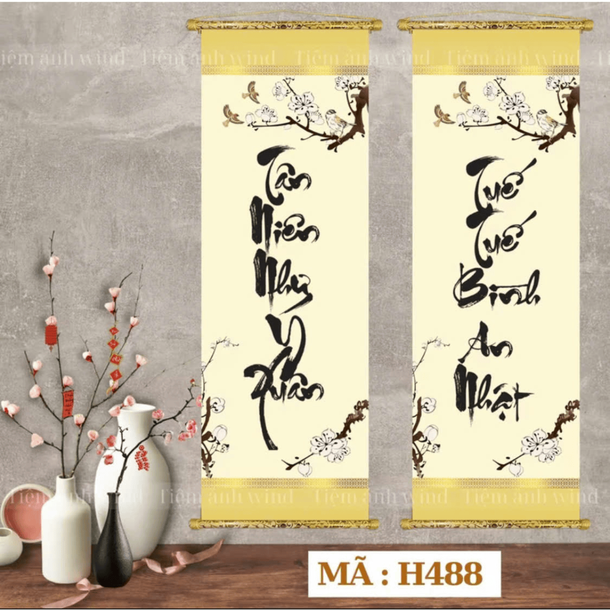 Câu đối tết năm mới vải lụa treo trang trí tết Xuân BINH NGỌ 2026
