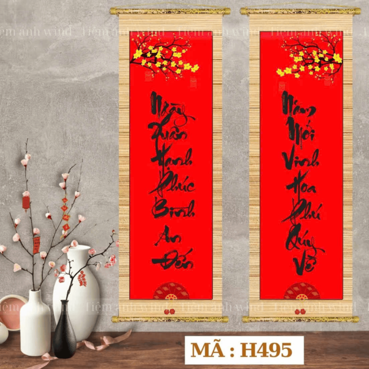 Câu đối tết năm mới vải lụa treo trang trí tết Xuân BINH NGỌ 2026