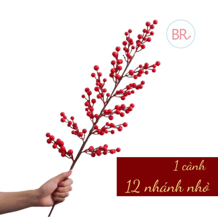 Cành đào đông trang trí tết 2026 - 12 nhánh - Set 5 cành / 10 cành