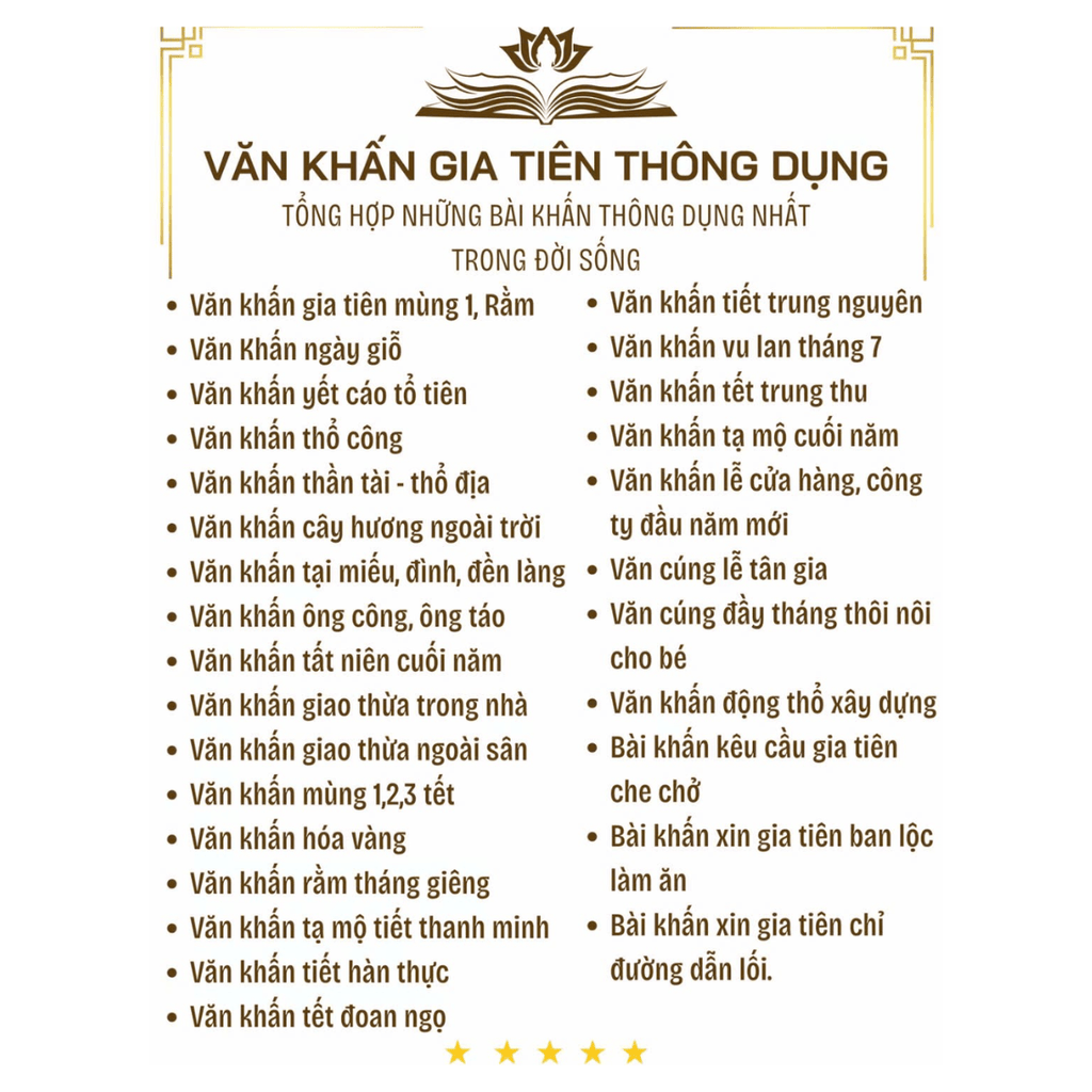 [Không kèm hộp] Văn cúng gia đình phiên bản SÁCH CỔ TRUYỀN - Văn cúng gia tiên phiên bản đặc biệt - Trọn bộ các bài khấn thông dụng: Văn khấn mùng 1, ngày rằm. Văn khấn thần tài thổ