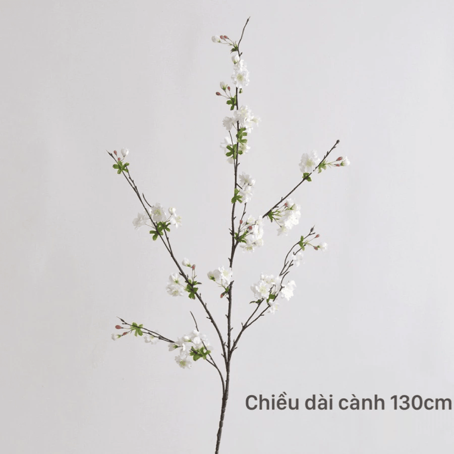 Cành Hoa Đào Rừng Kép Hoa Lụa Cao Cấp Trang Trí Tết 2026