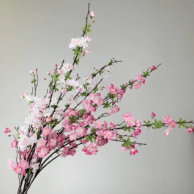 Cành Hoa Đào Rừng Kép Hoa Lụa Cao Cấp Trang Trí Tết 2026