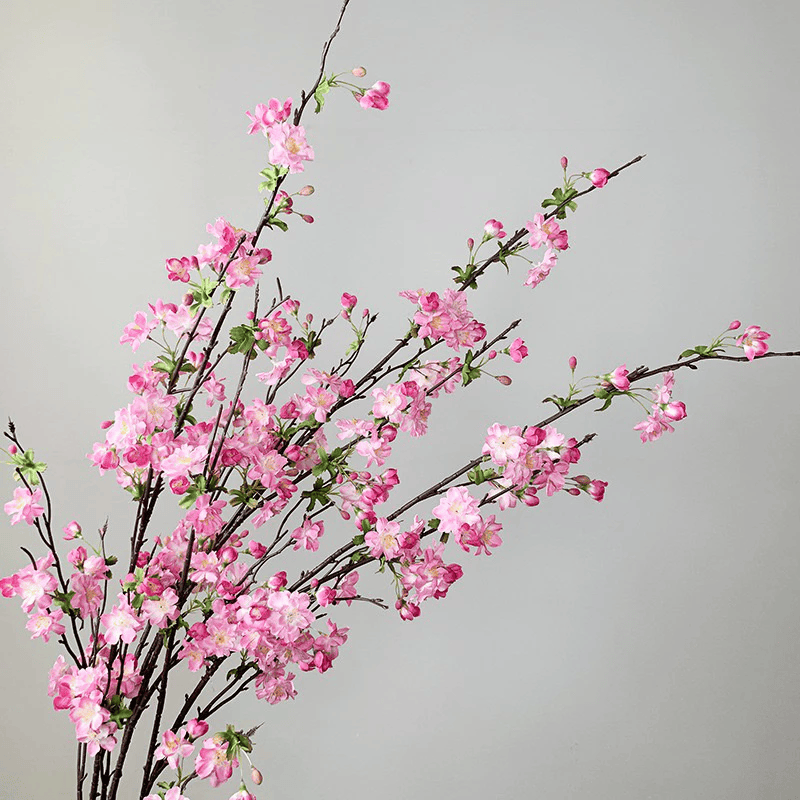 Cành Hoa Đào Rừng Kép Hoa Lụa Cao Cấp Trang Trí Tết 2026