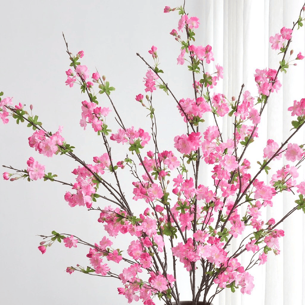 Cành Hoa Đào Rừng Kép Hoa Lụa Cao Cấp Trang Trí Tết 2026