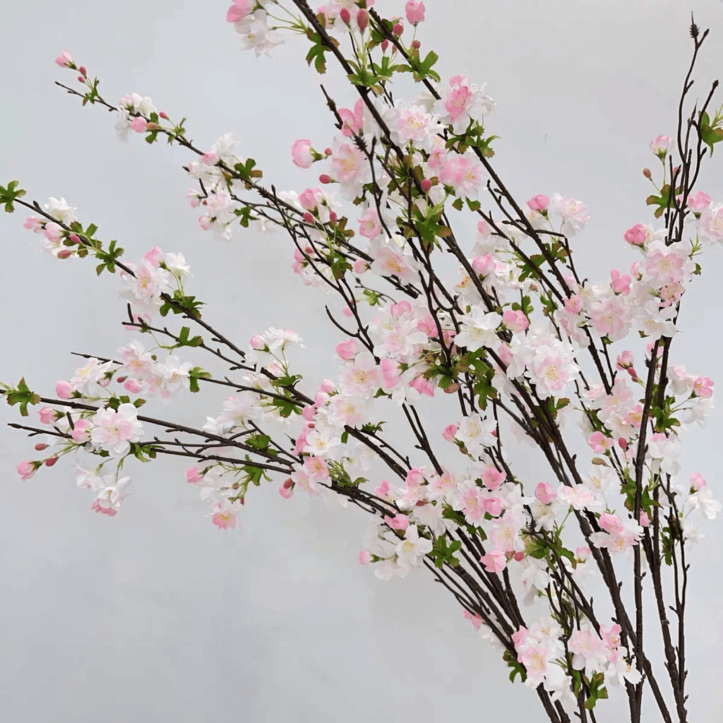 Cành Hoa Đào Rừng Kép Hoa Lụa Cao Cấp Trang Trí Tết 2026