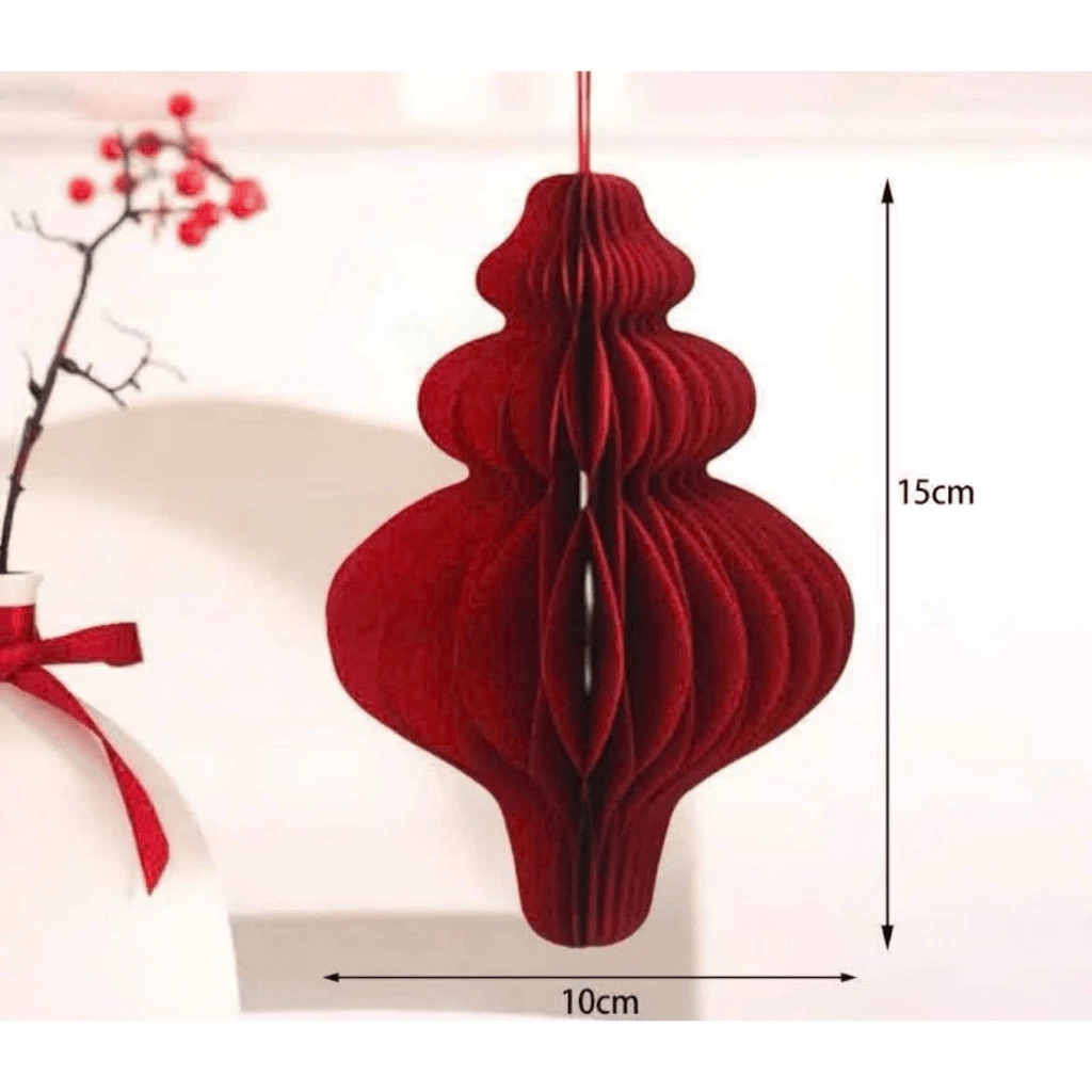 Set 5/10 Đèn lồng giấy xếp 10cm treo cây trang trí Noel, lễ Tết - Phụ kiện decor trang trí năm mới, đám cưới