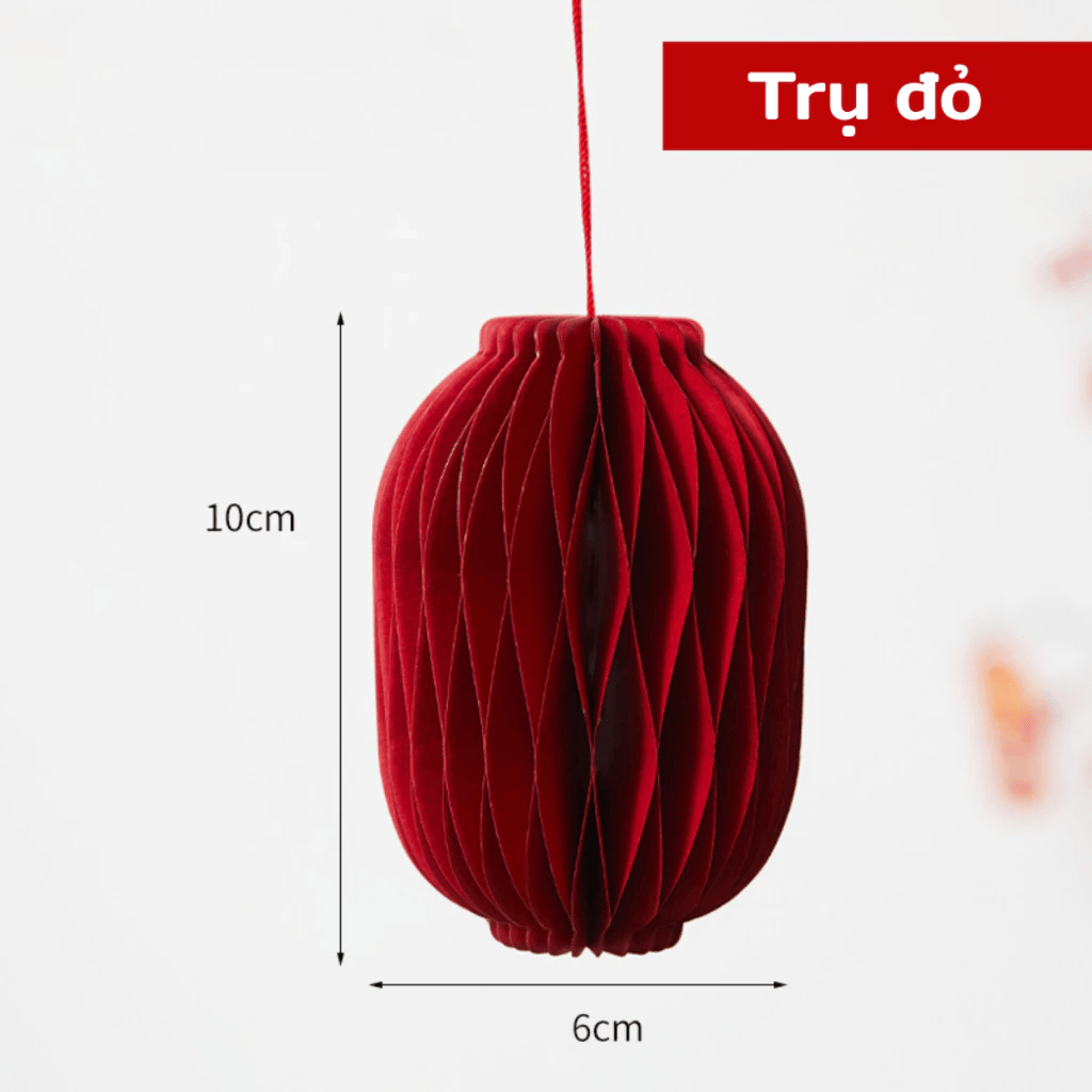 Set 5/10 Đèn lồng giấy xếp 10cm treo cây trang trí Noel, lễ Tết - Phụ kiện decor trang trí năm mới, đám cưới