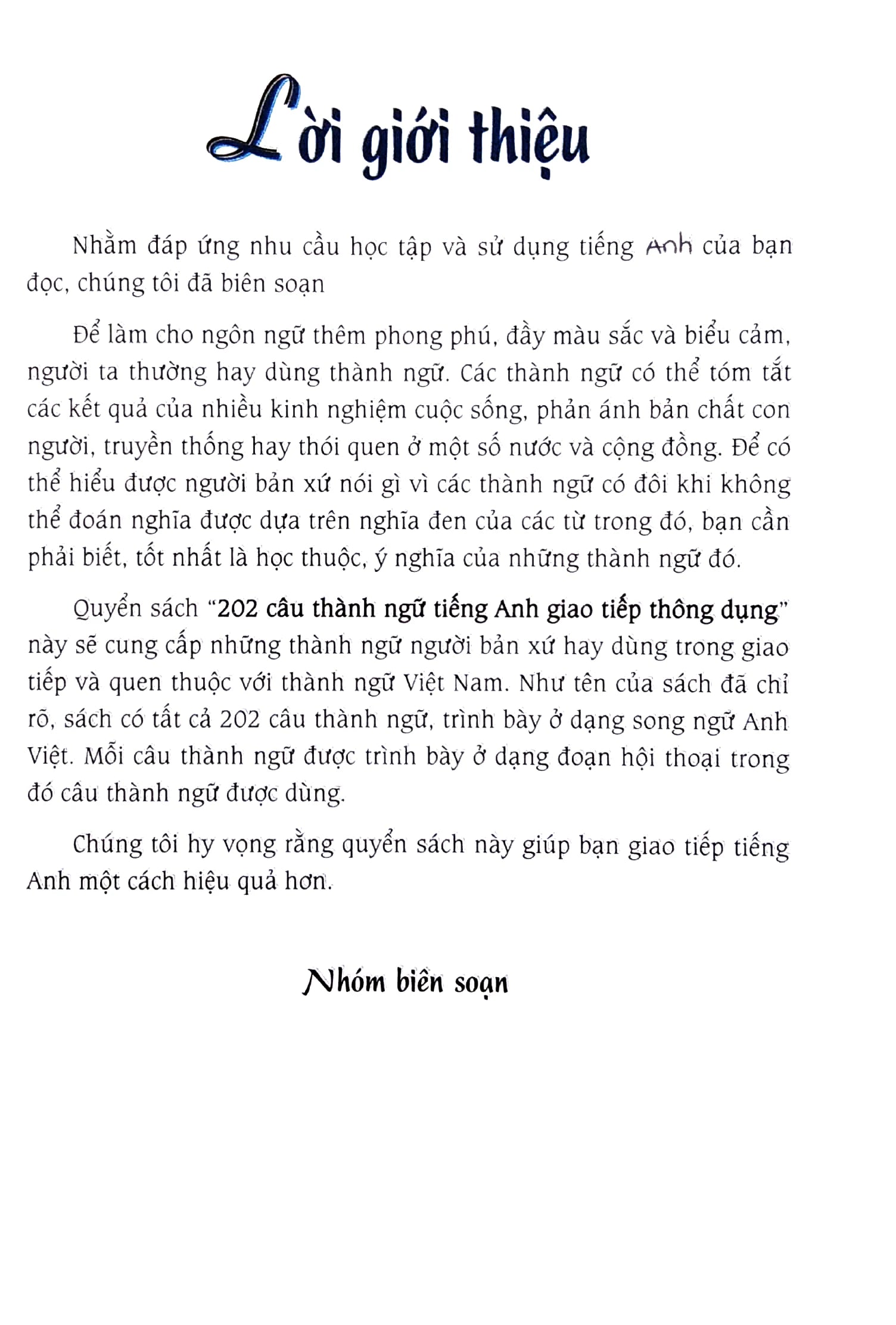 202 Thành Ngữ Tiếng Anh Giao Tiếp Thông Dụng