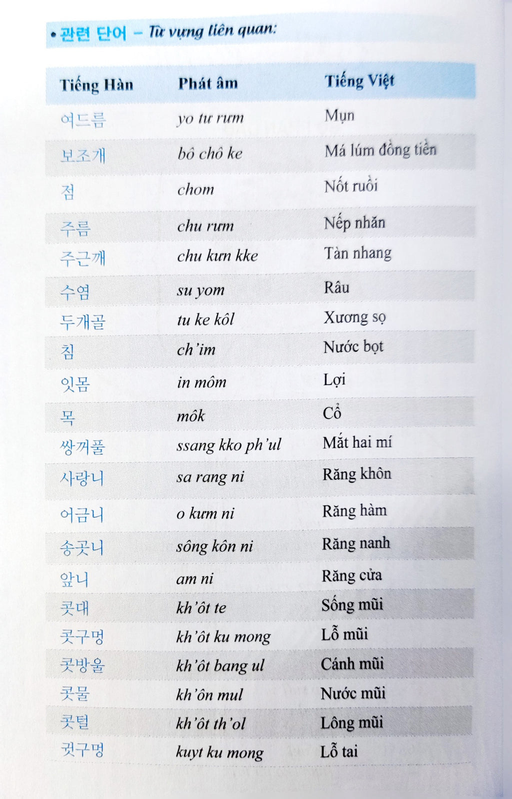 3000 Từ Vựng Tiếng Hàn Theo Chủ Đề