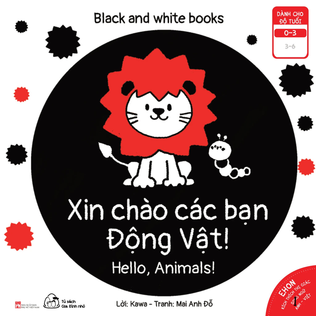 Combo 6 cuốn sách Ehon Song Ngữ Kích Thích Thị Giác Cho Bé 0-3 tuổi Black and White books