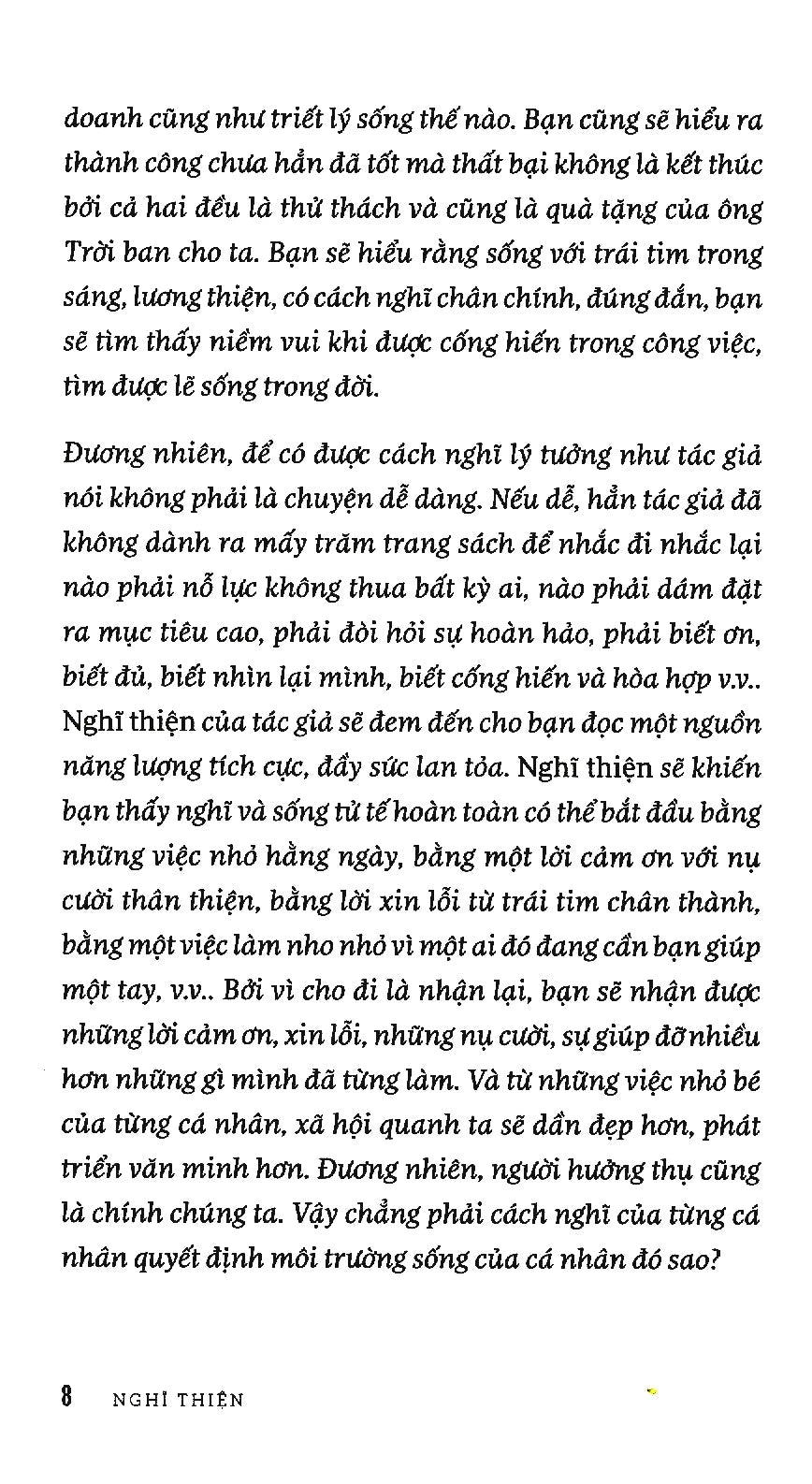 Nghĩ Thiện Để Cuộc Đời Và Công Việc Viên Mãn