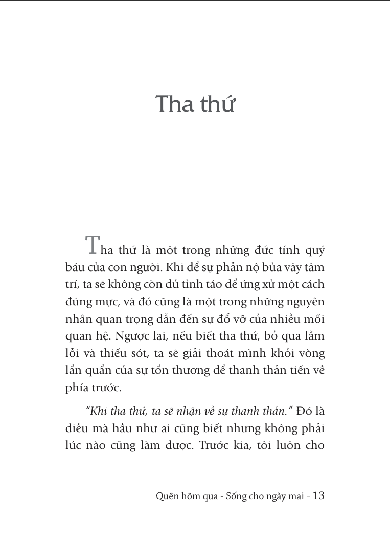 Quên Hôm Qua Sống Cho Ngày Mai (Khổ Nhỏ)