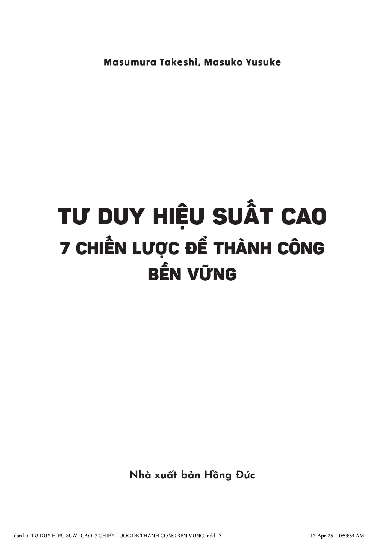 Tư Duy Hiệu Xuất Cao - 7 Chiến Lược Để Thành Công Bền Vững