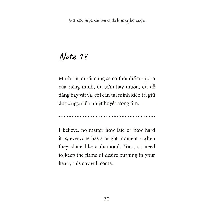 Sách A Hug For Not Giving Up - Gửi Cậu Một Cái Ôm Vì Đã Không Bỏ Cuộc - Phiên bản song ngữ Việt Anh