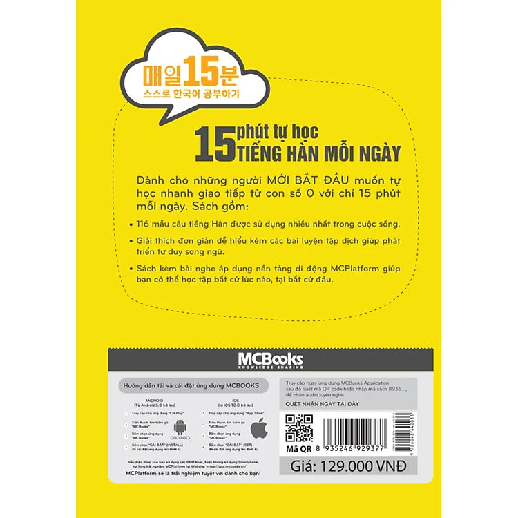 15 Phút Tự Học Tiếng Hàn Mỗi Ngày