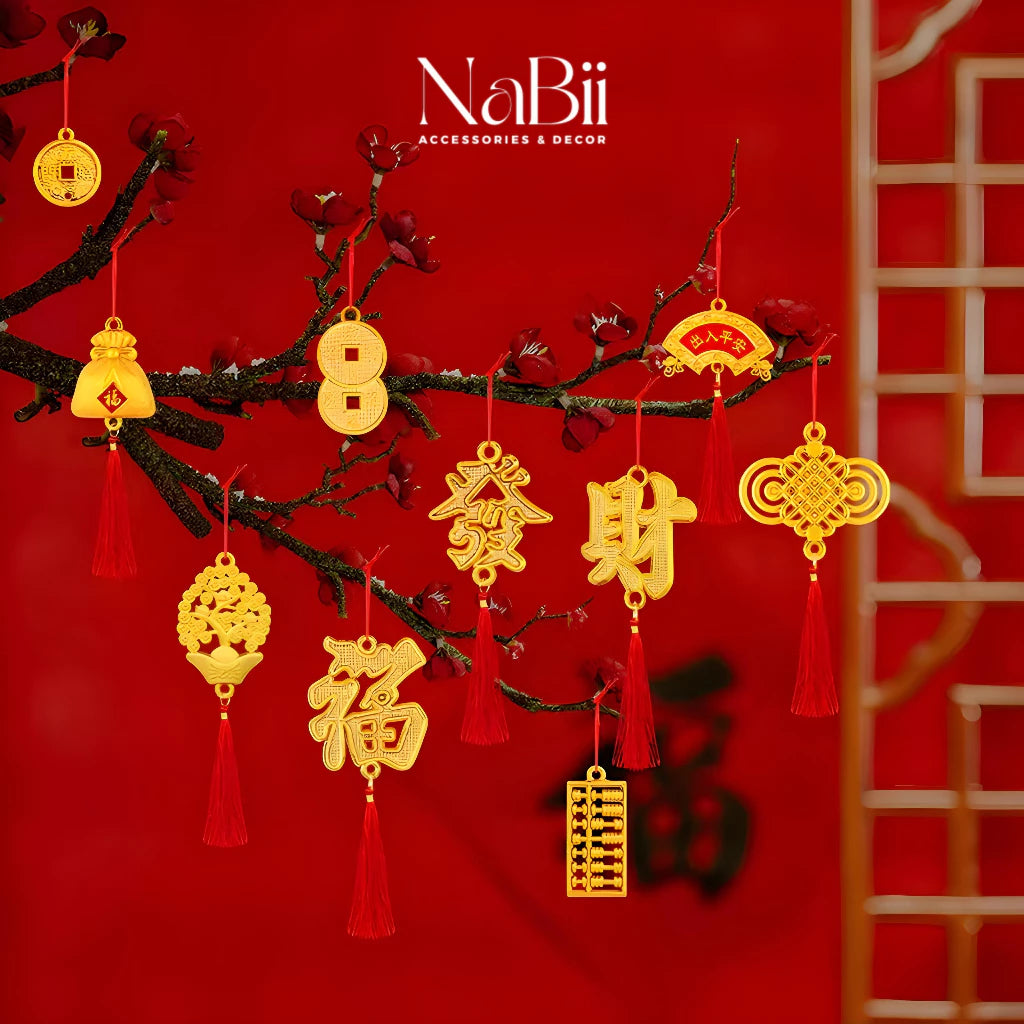 [CẦU TÀI CẦU LỘC] Combo 10 Dây Treo Trang Trí Tết 2025 (Mẫu mới), liễn trang trí cây mai, cây đào ngày tết hàng loại 1, đẹp dày dặn