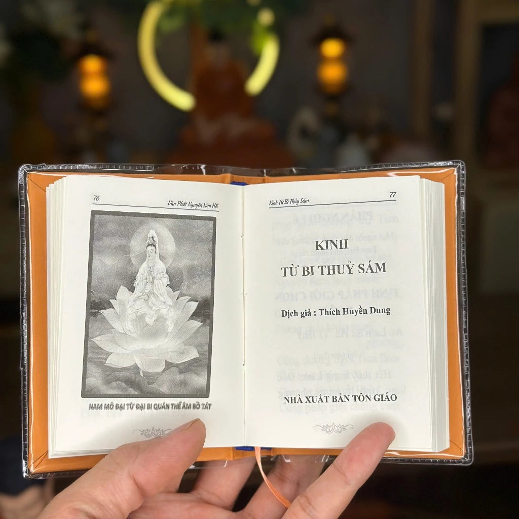 Bộ 5 cuốn kinh mini bìa cứng (Địa tạng + Từ Bi Sám Hối + Pháp Cú + Vô Lượng Thọ +Phổ Môn)