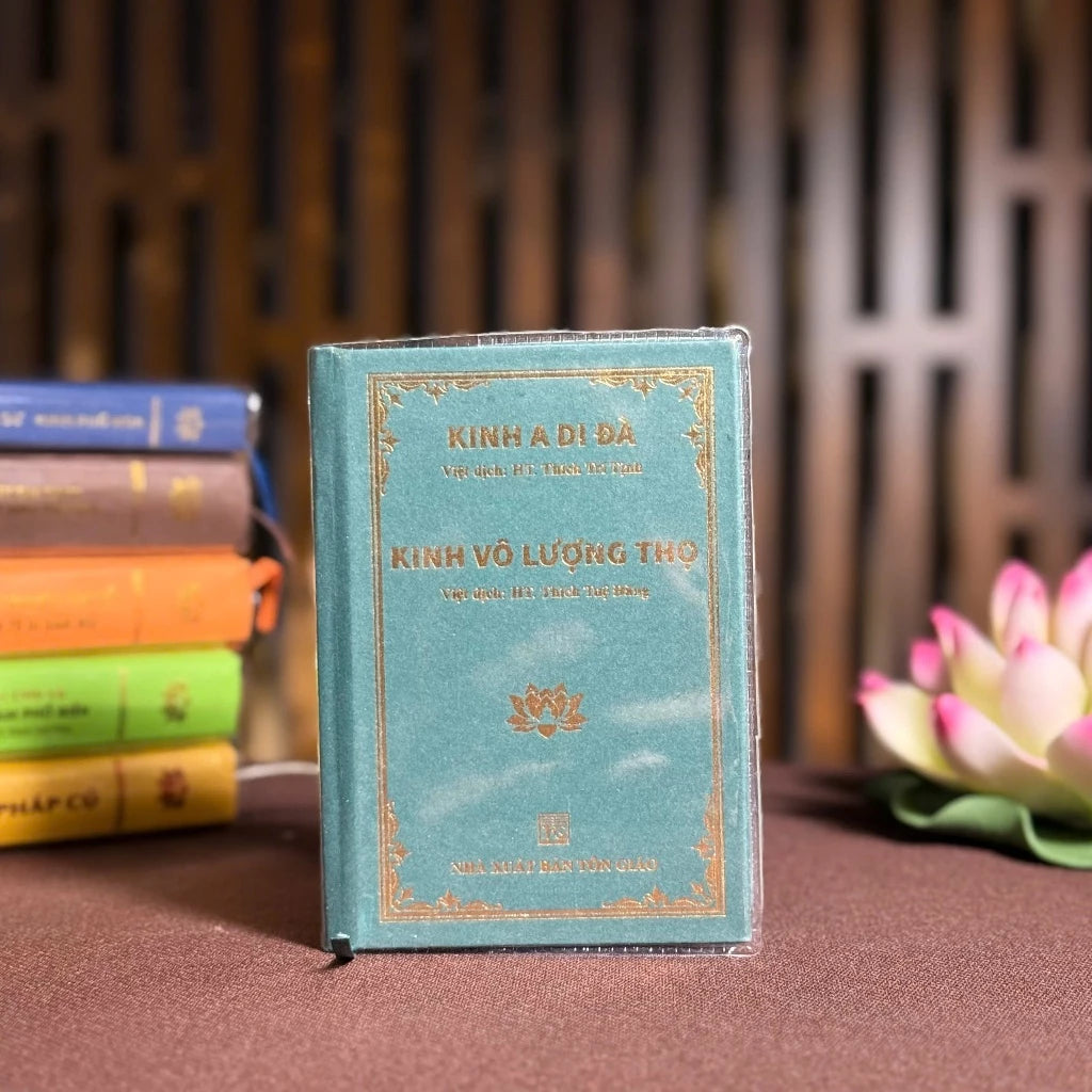 Bộ 5 cuốn kinh mini bìa cứng (Địa tạng + Từ Bi Sám Hối + Pháp Cú + Vô Lượng Thọ +Phổ Môn)